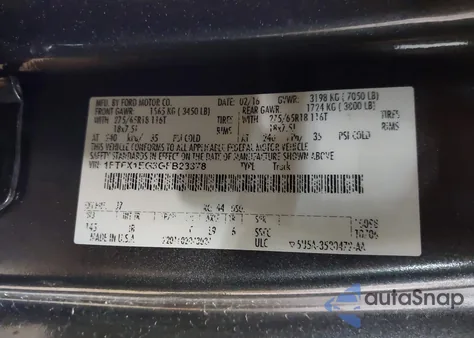 2016 Ford F-150 Xlt z USA, uszkodzony, nr VIN 1FTFX1EG3GFB23378